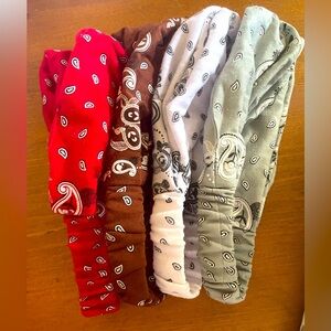 Set of 4 cloth bandana style headbands